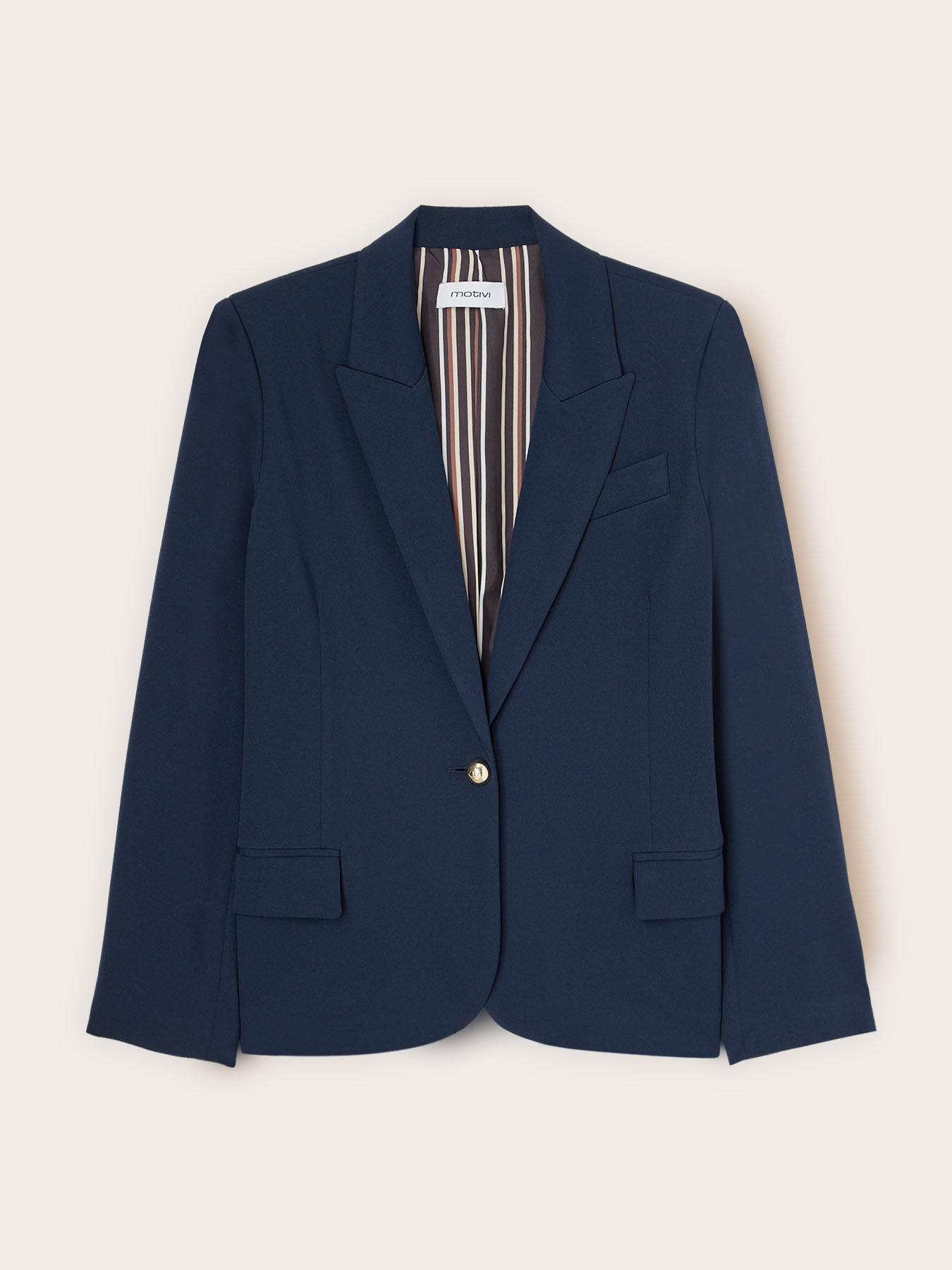 Blazer monopetto con fodera interna a righe image number 3