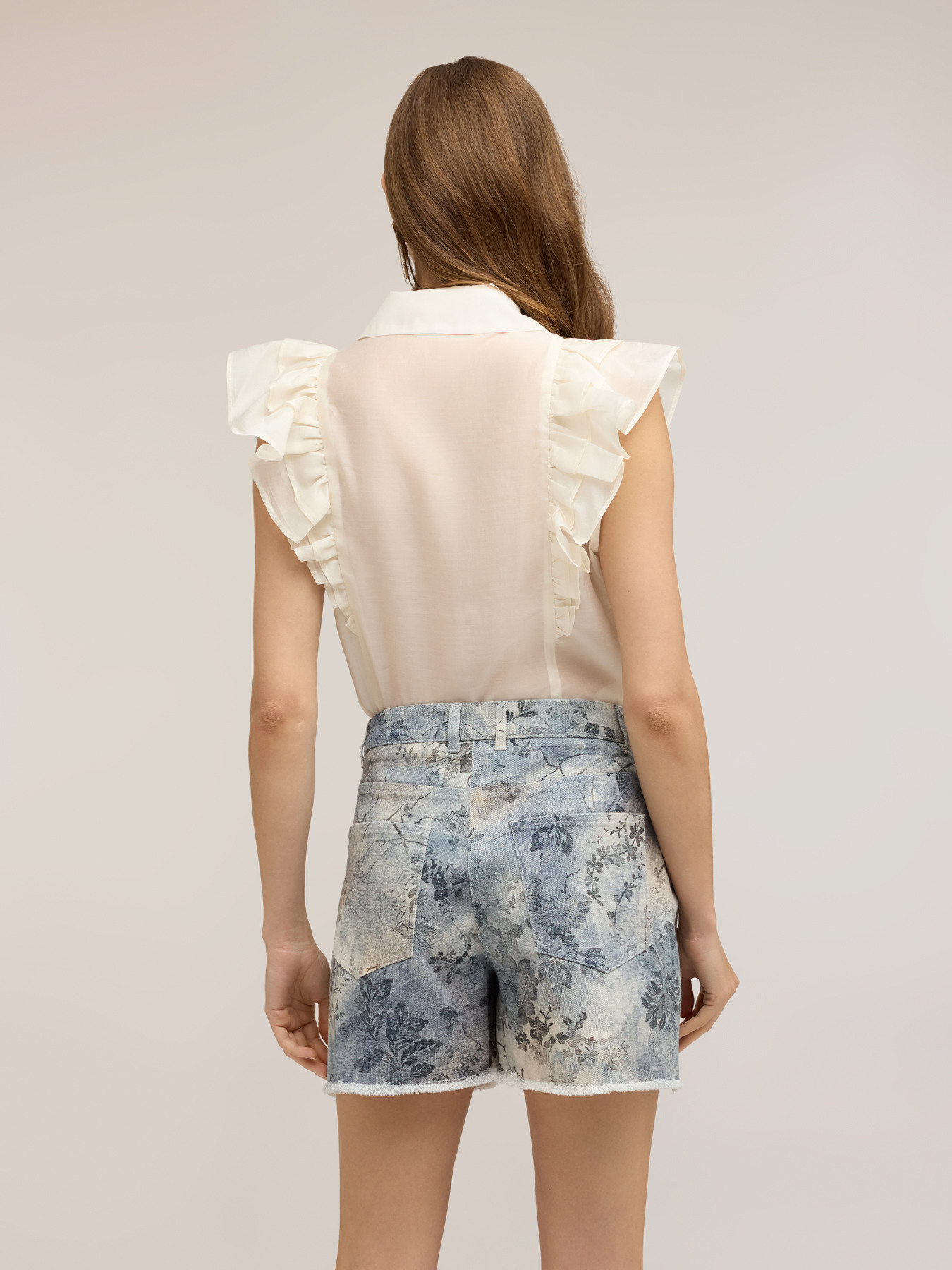 Camicia in mussola con volants image number 1