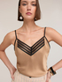 Top in raso con bordo in tulle image number 0