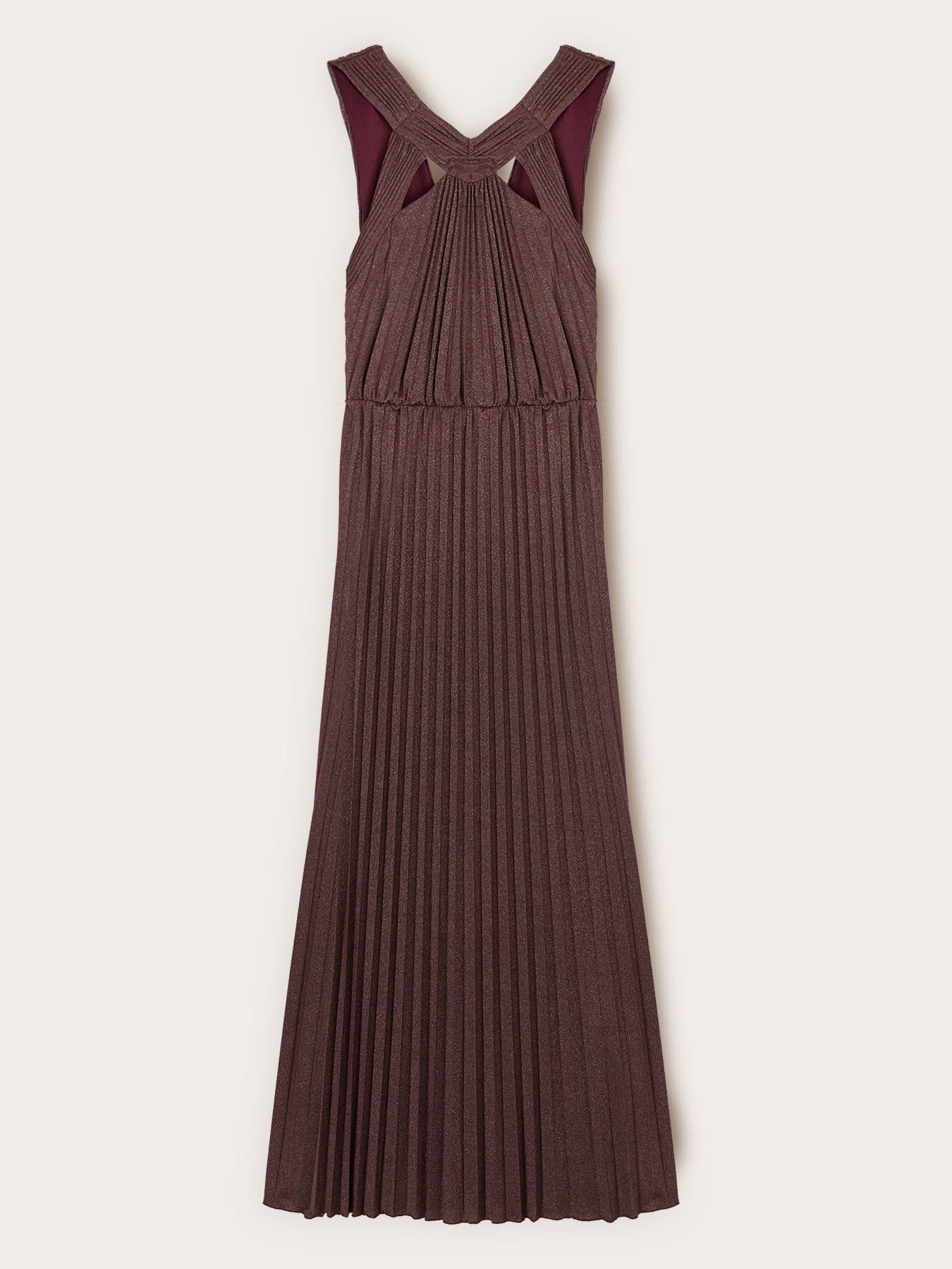 Vestito lungo in jersey lurex pliss&eacute; image number 5