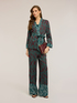 Pantaloni palazzo in raso fantasia cashmere image number 0