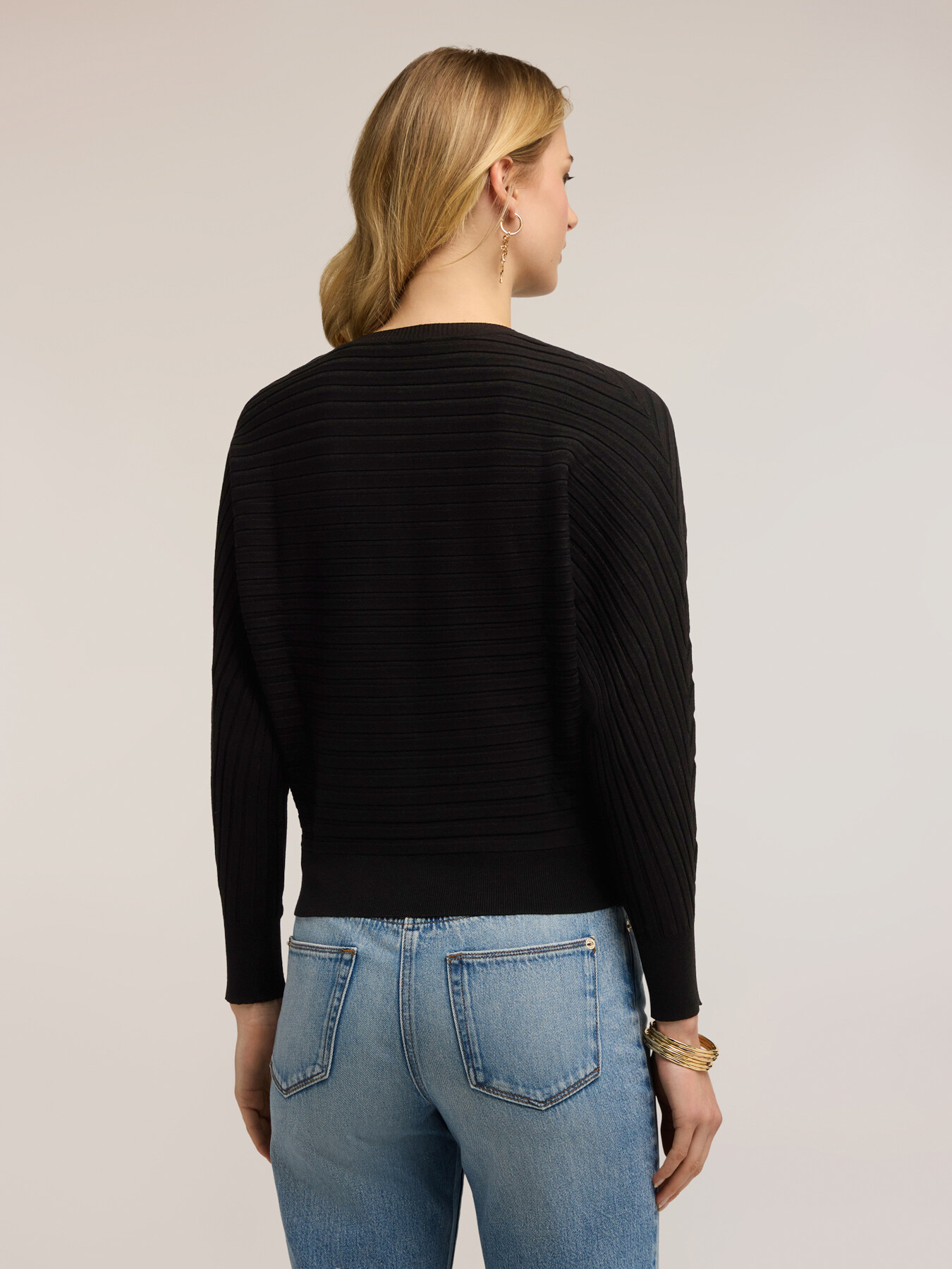 Cardigan in maglia a coste orizzontali image number 1