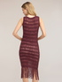 Vestito tubino in maglia macram&eacute; con frange image number 1