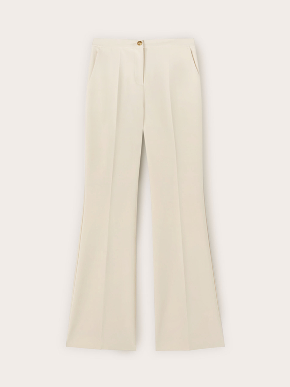 Pantaloni flare in tessuto armaturato