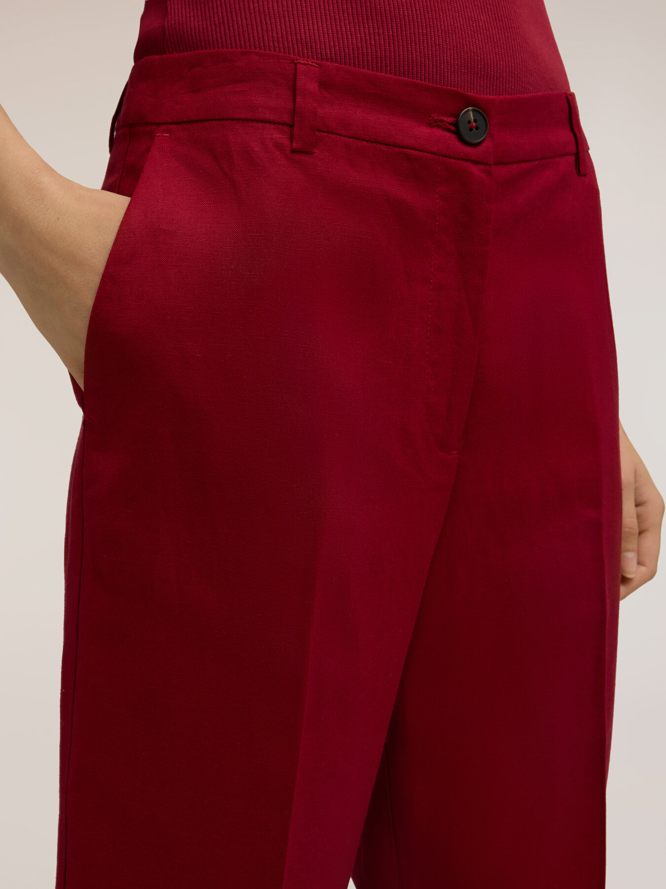 Pantaloni regular in misto lino image number 3