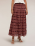Gonna svasata maxi in voile con stampa geometrica image number 0