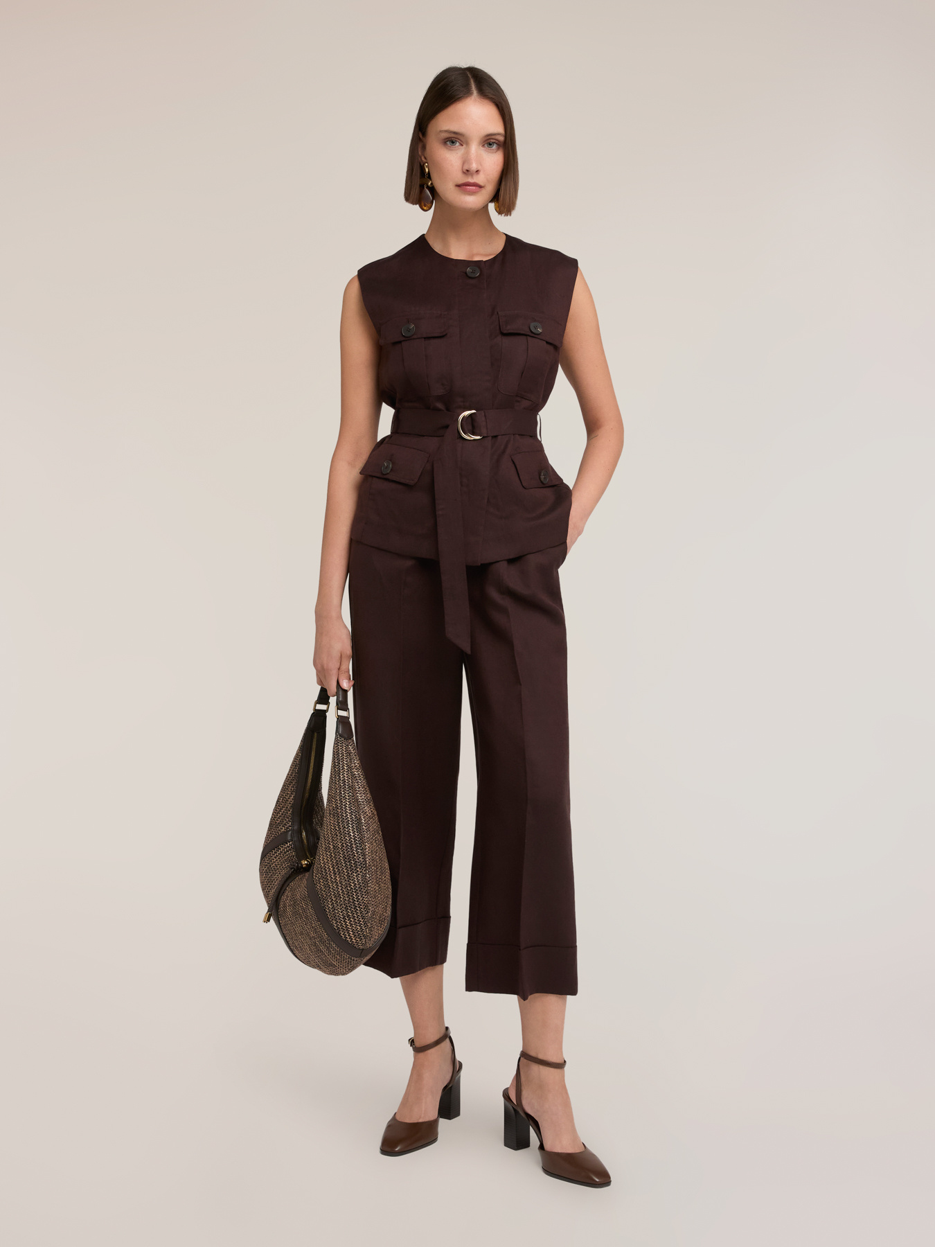 Gilet sahariana misto lino lyocell image number 2