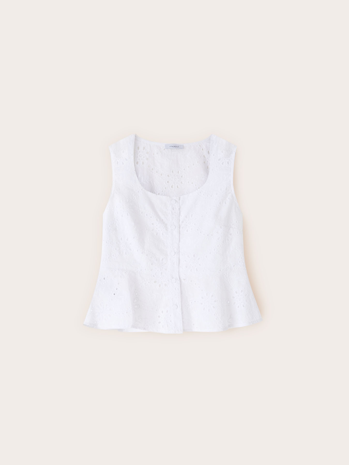 Top in sangallo con peplum image number 4