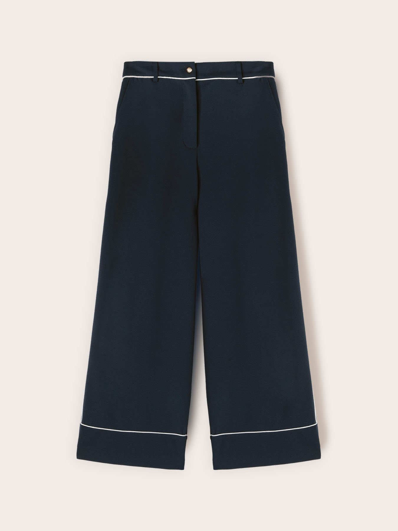 Pantaloni cropped con profili in contrasto image number 4