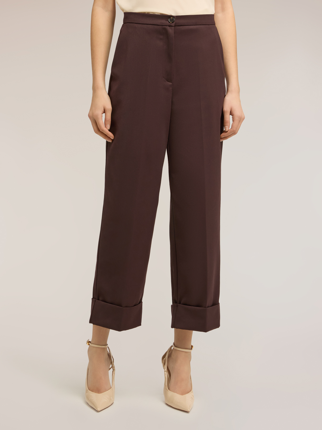 Pantaloni cropped con risvolto image number 0