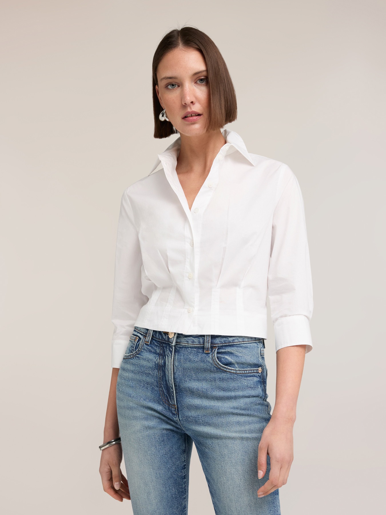 Camicia boxy in popeline image number 2