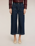 Jeans cropped wide leg con cuciture a contrasto image number 2