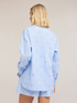 Camicia oversize a righe con ricami di perline image number 1
