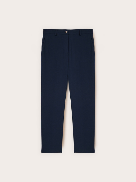 Pantaloni chino in jersey cr&ecirc;pe