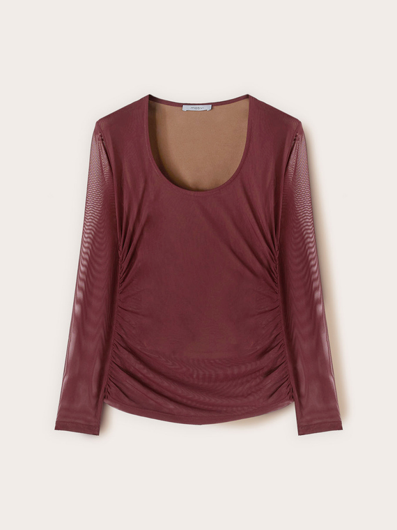 T-shirt maniche lunghe in tulle
