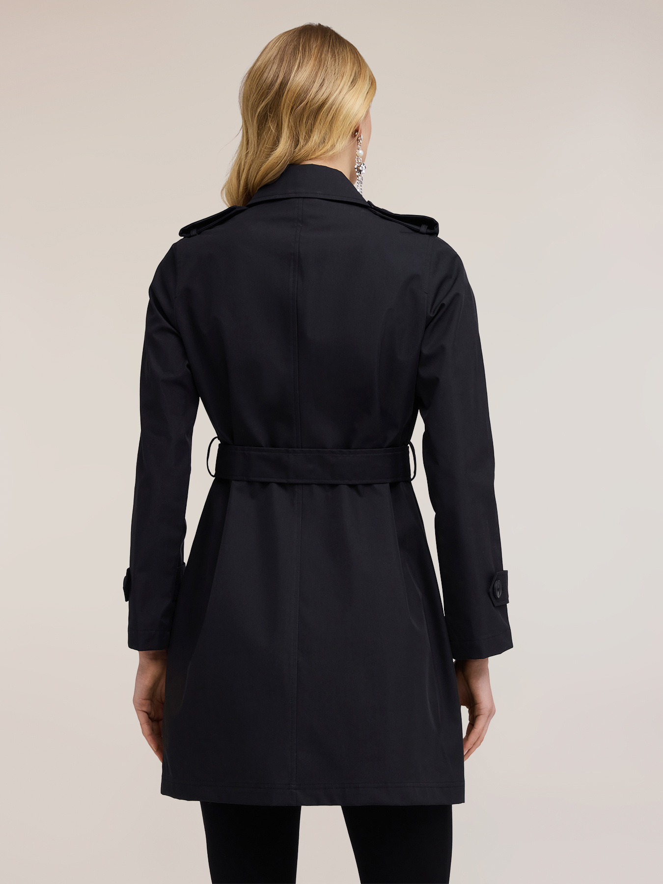 Trench in gabardine con chiusura asimmetrica image number 1
