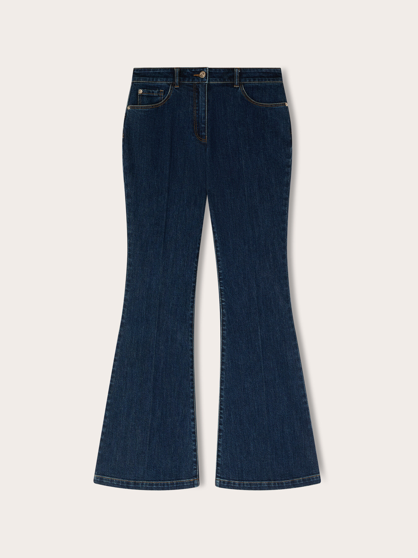 Jeans flare push-up in denim image number 4