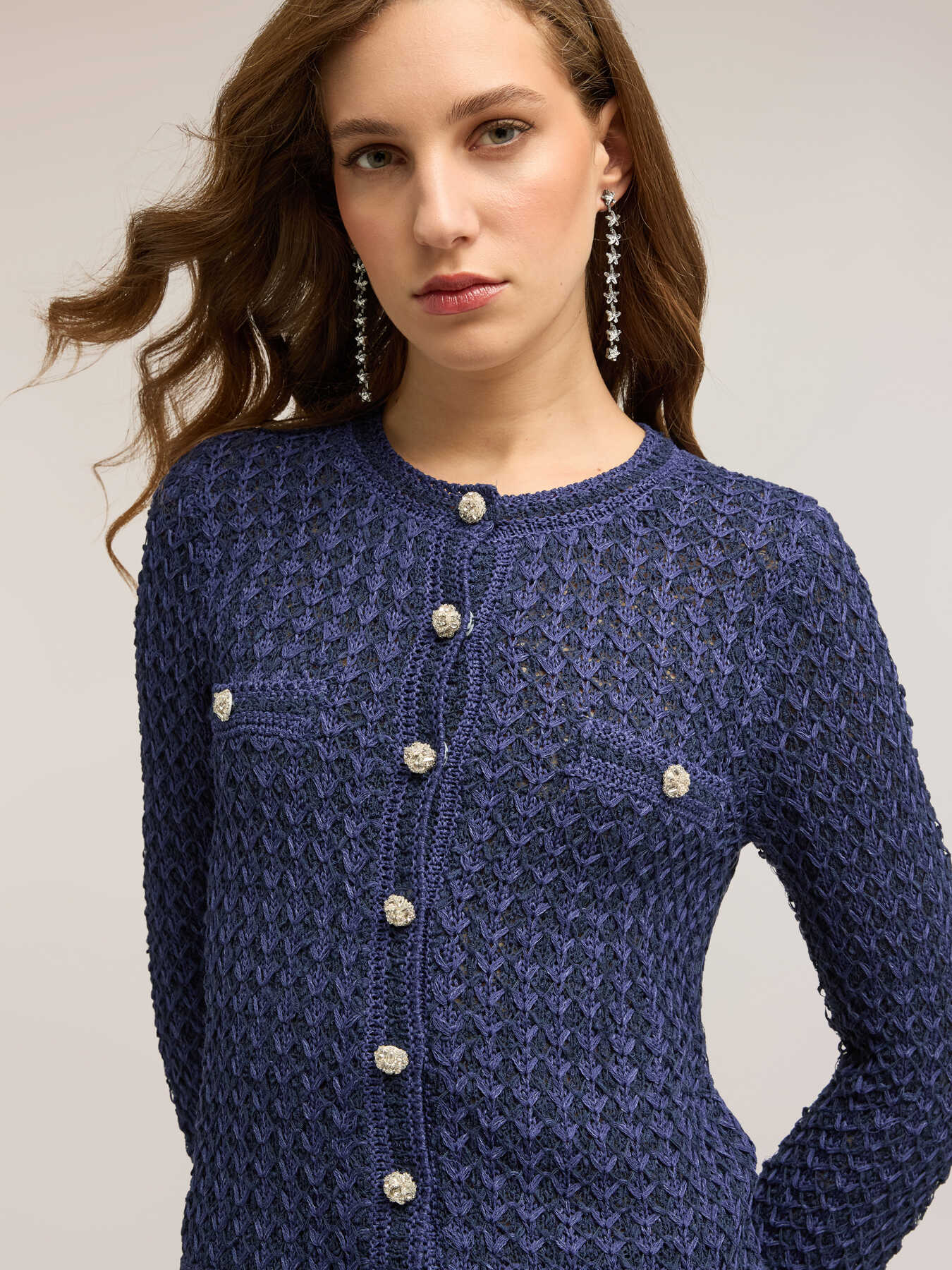 Cardigan in maglia traforata image number 3