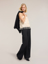 Top in tulle con frange image number 0