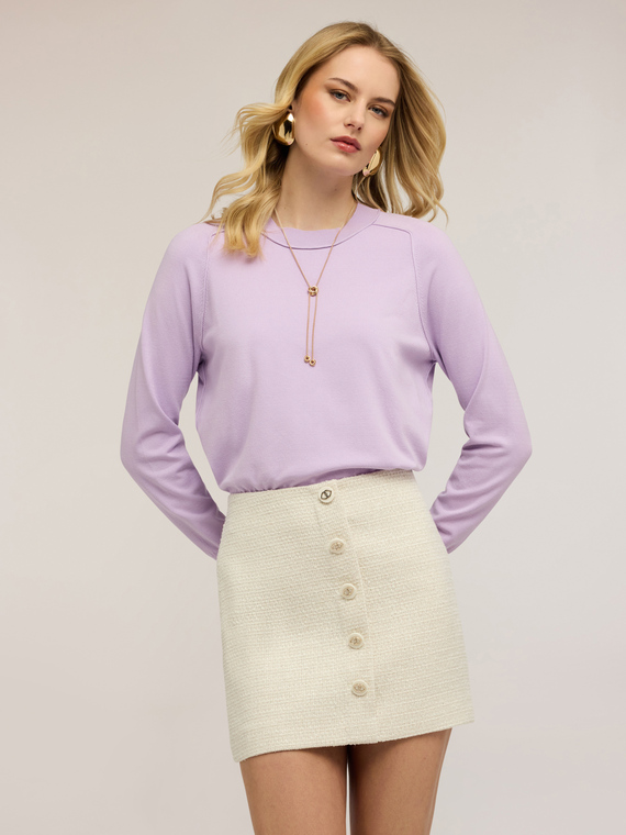 Maglia girocollo con maniche a martello