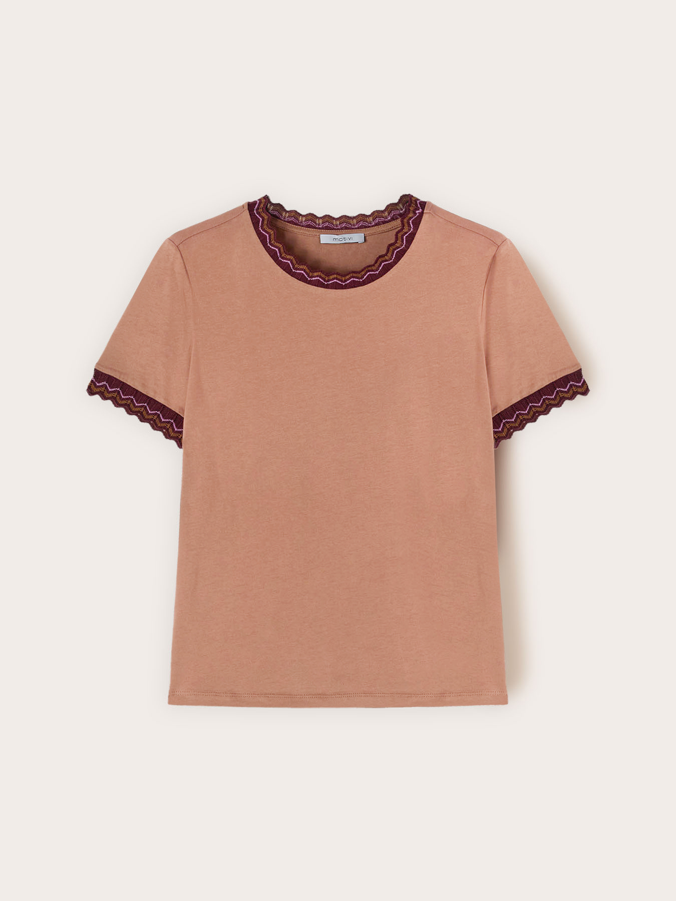 T-shirt con bordi in maglia image number 4
