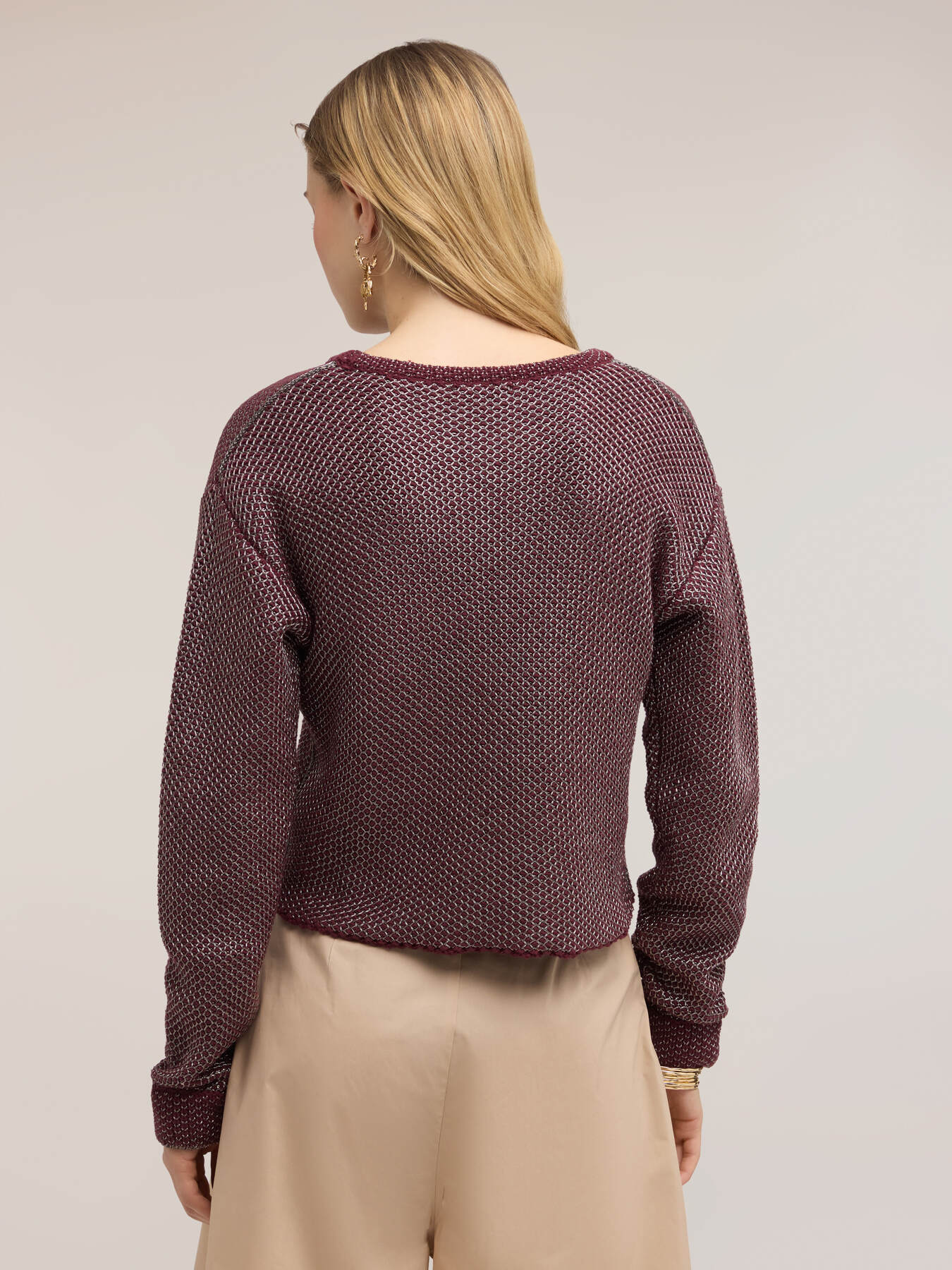 Maglia con lavorazione a rete lurex image number 1