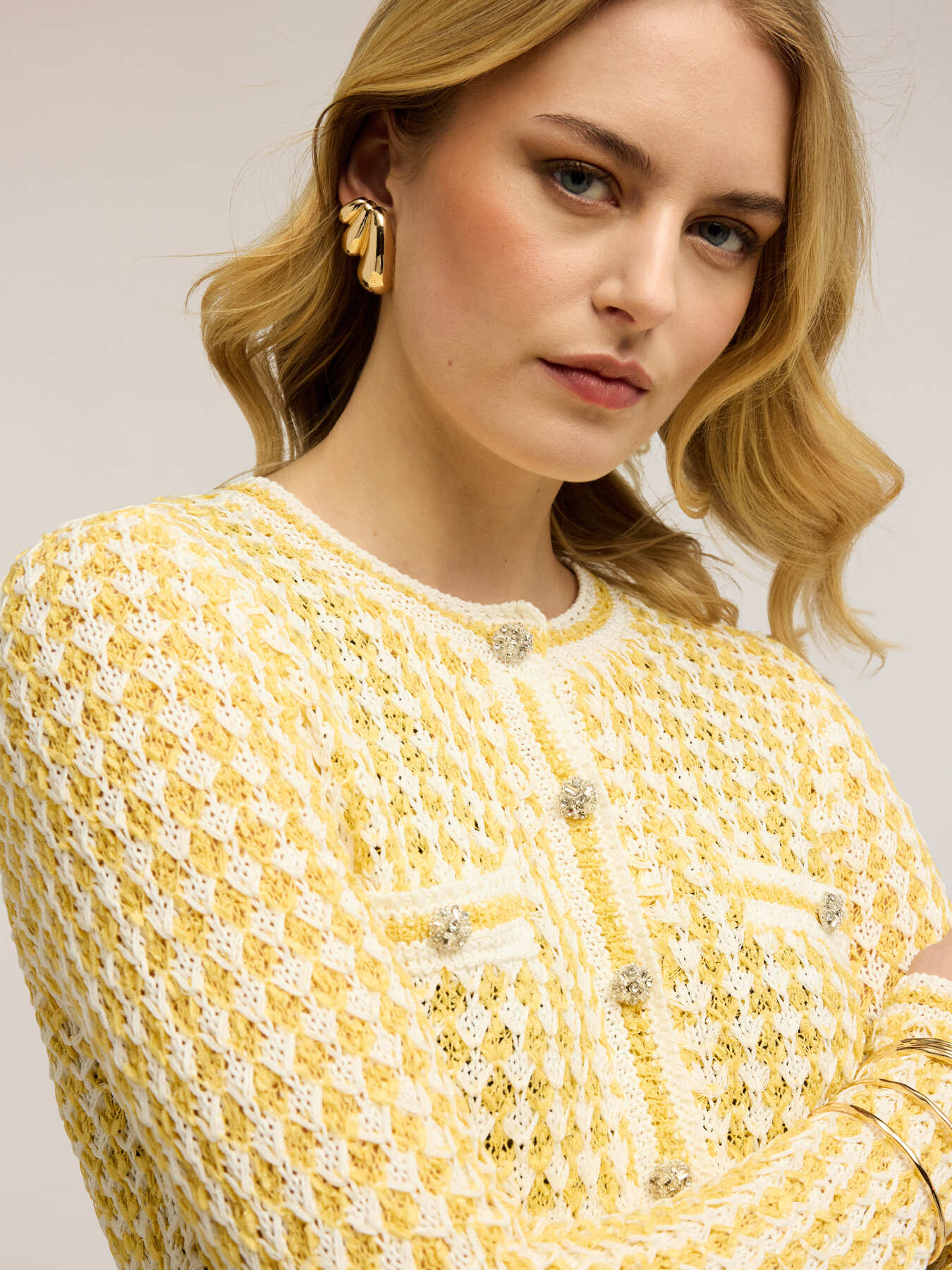 Cardigan in maglia traforata image number 3