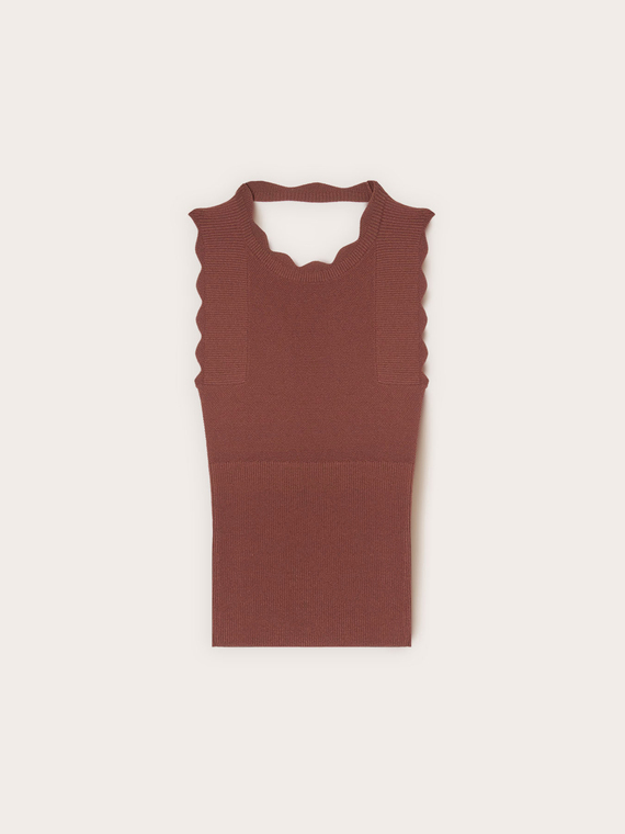Maglia con smerlatura e cut-out posteriore