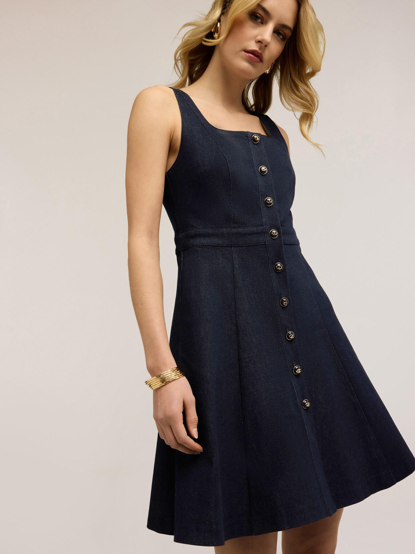 Vestito chemisier in denim image number 2