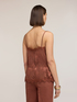 Top in raso jacquard con pizzo image number 1