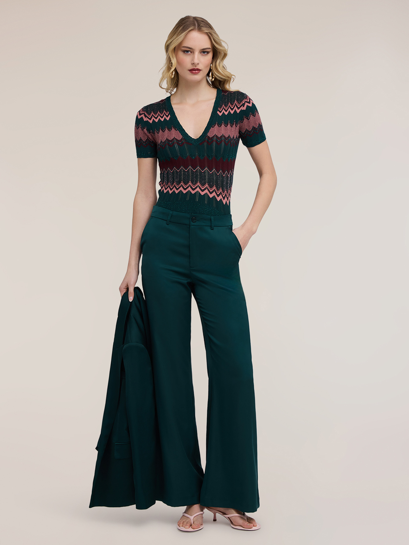 Maglia misto lurex fantasia chevron image number 3