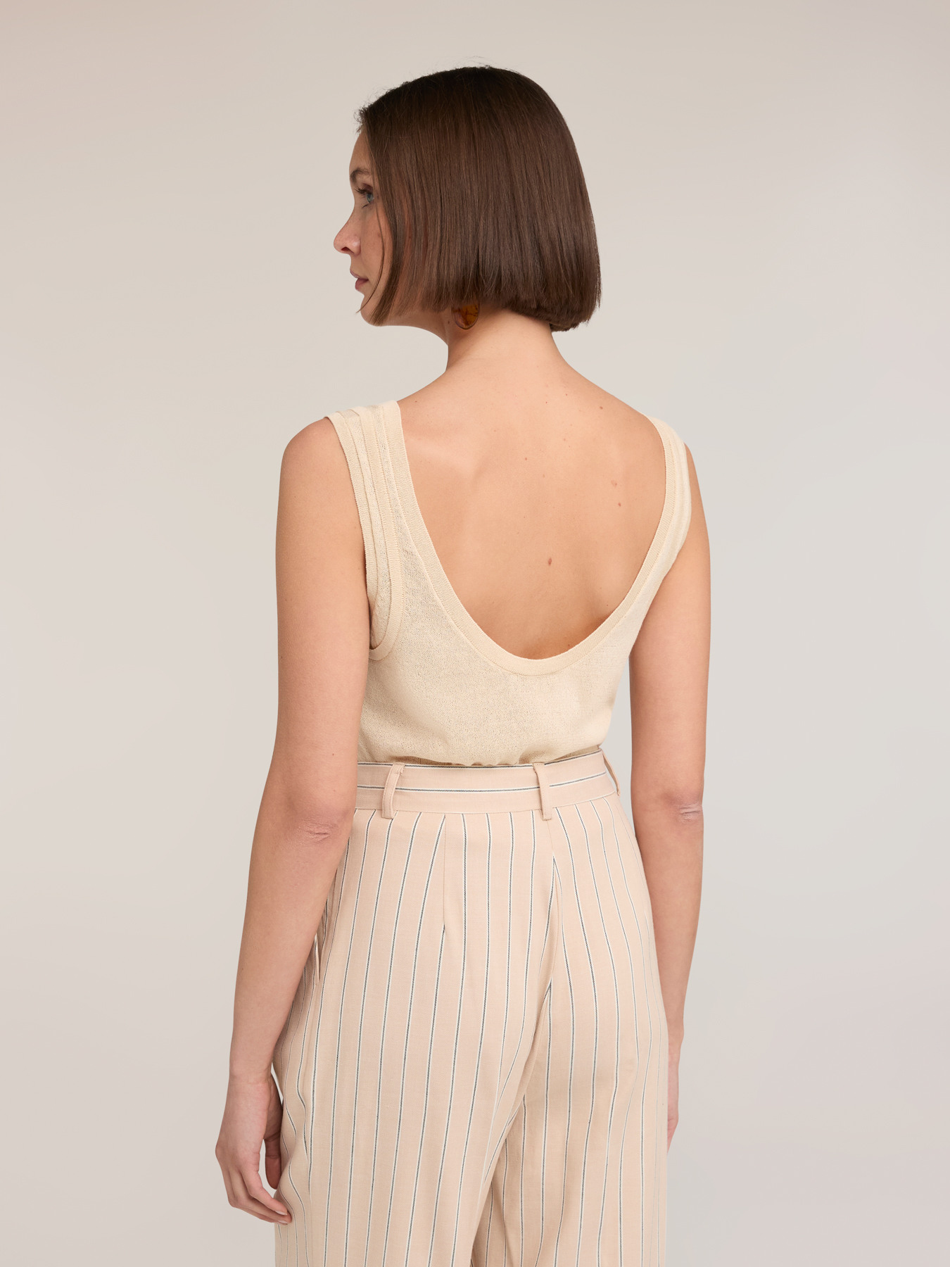 Top in maglia misto lino image number 1