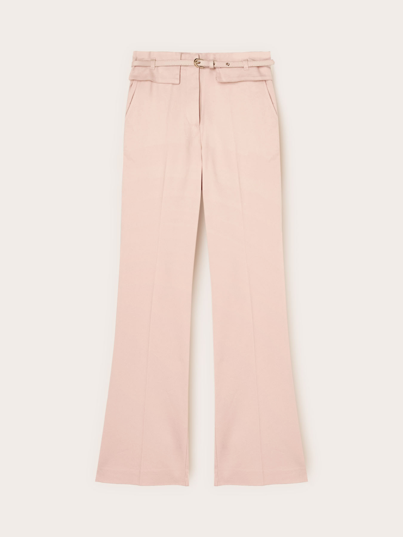Pantaloni flare in gabardina image number 4