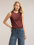 Top in raso con drappeggio asimmetrico image number 0