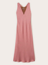 Vestito lungo in raso con dettaglio di catenine image number 4