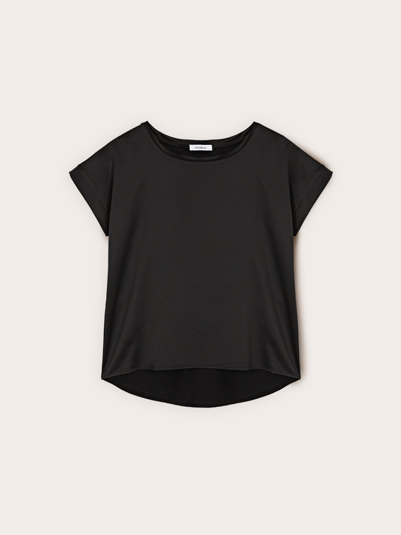T-shirt bimaterica misto cotone