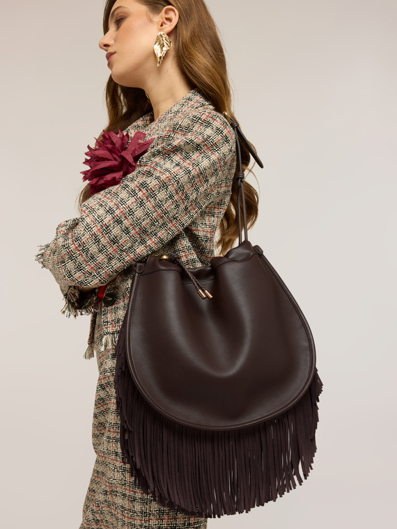 Borsa secchiello con frange