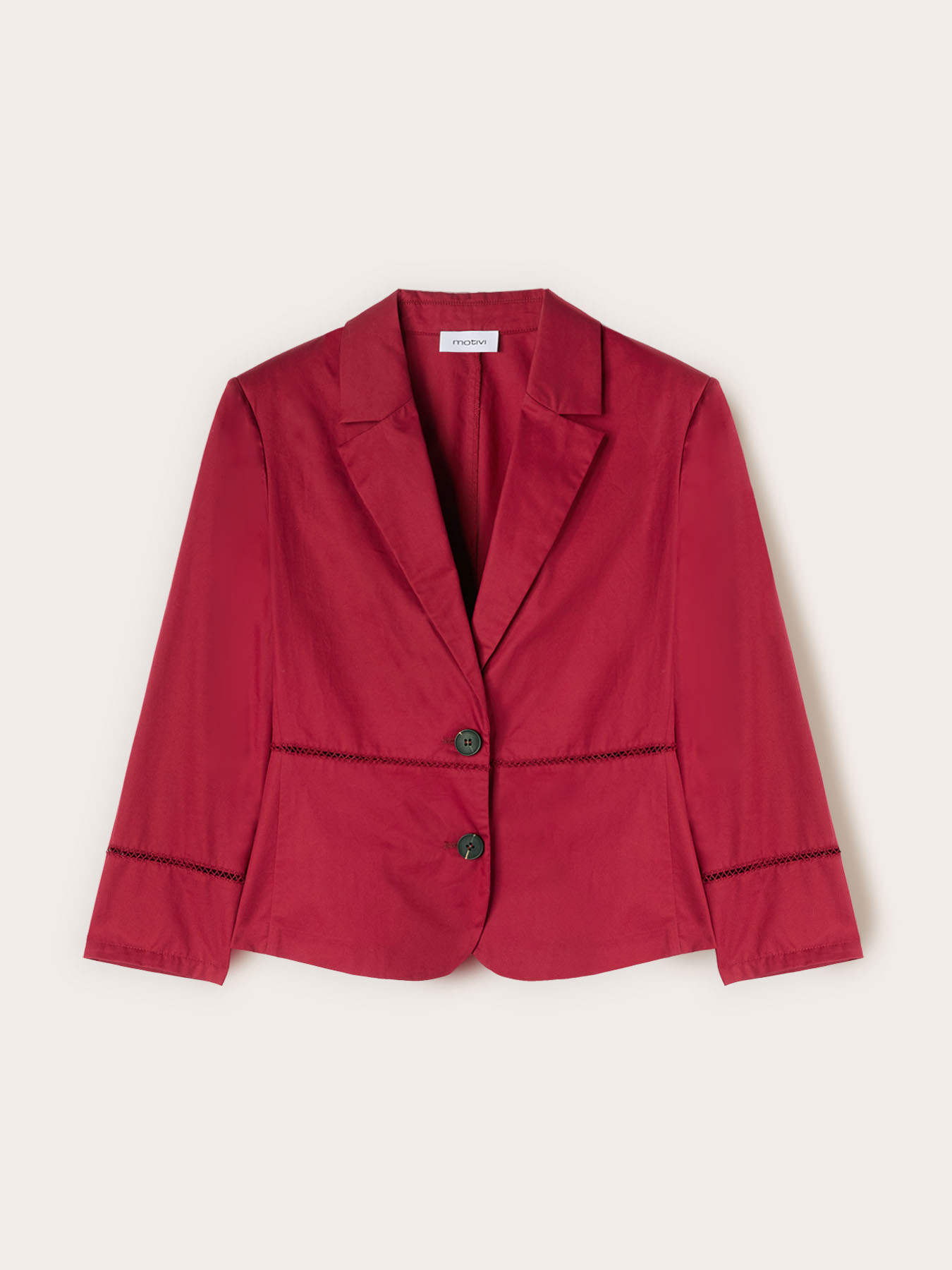 Blazer in twill di cotone con ajour&eacute; image number 4