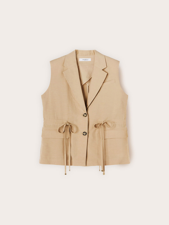 Gilet con coulisse in misto lyocell