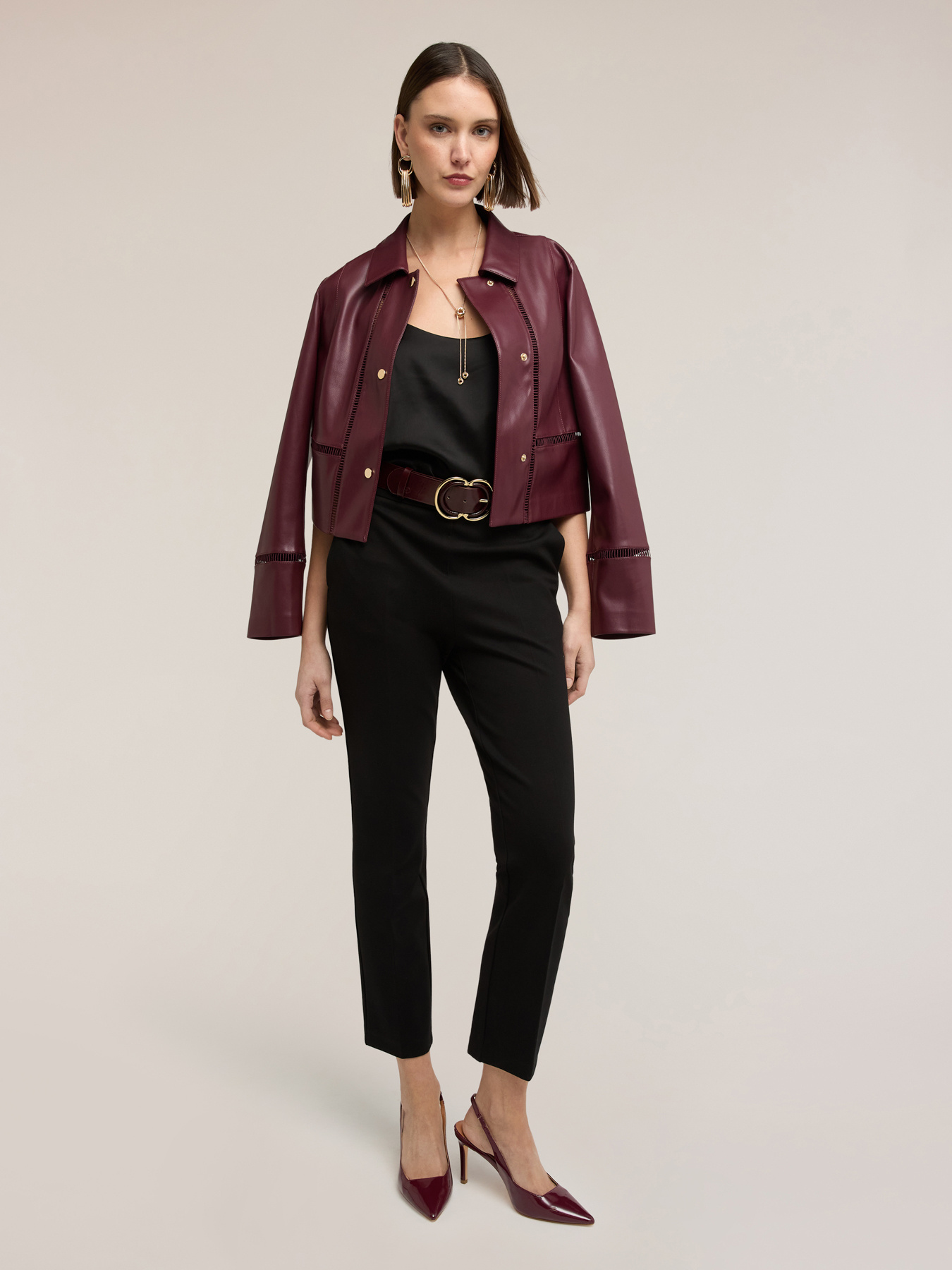 Pantaloni regular in punto milano image number 0