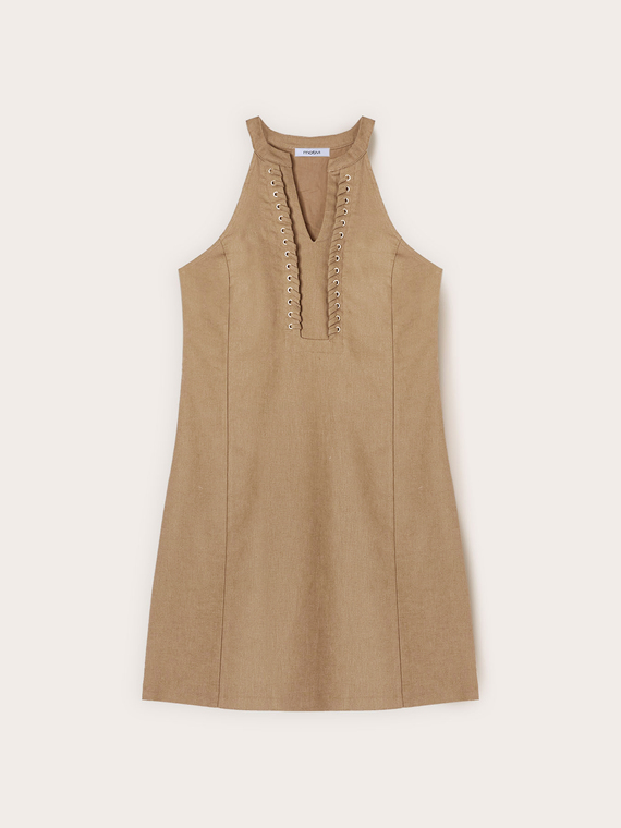 Vestito linea ad A misto lino