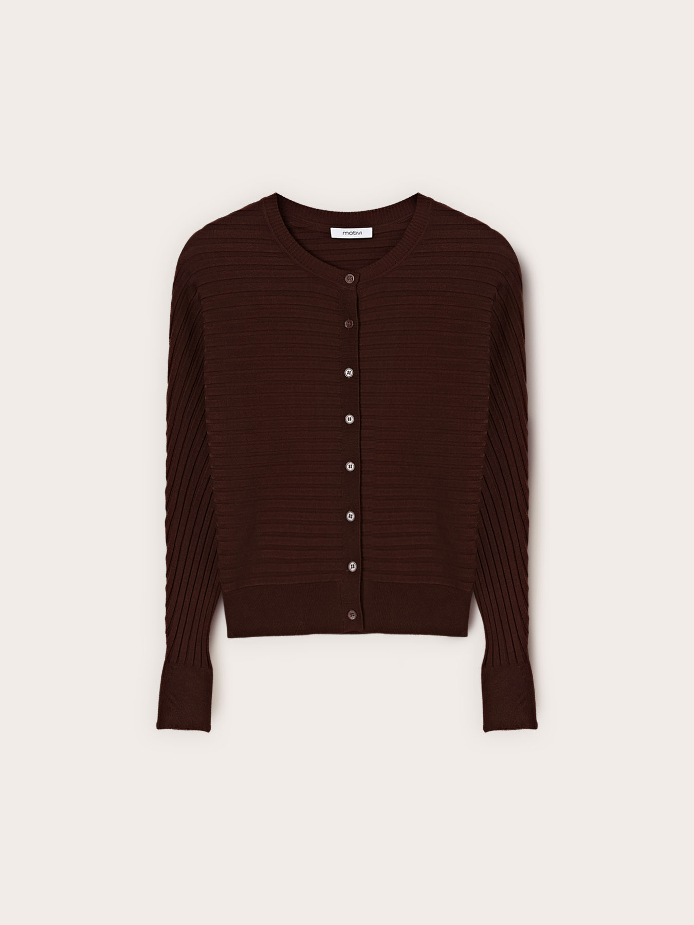 Cardigan in maglia a coste orizzontali image number 3