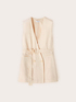 Gilet doppiopetto in misto lino con cintura image number 4