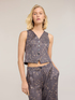 Gilet in twill di viscosa con stampa a fiori image number 0