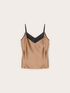 Top in raso con bordo in tulle image number 4