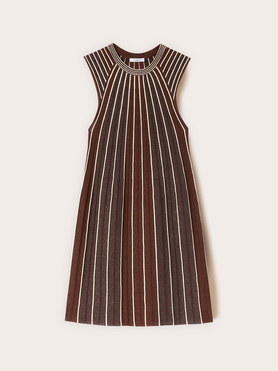 Vestito linea ad A in maglia pliss&eacute;