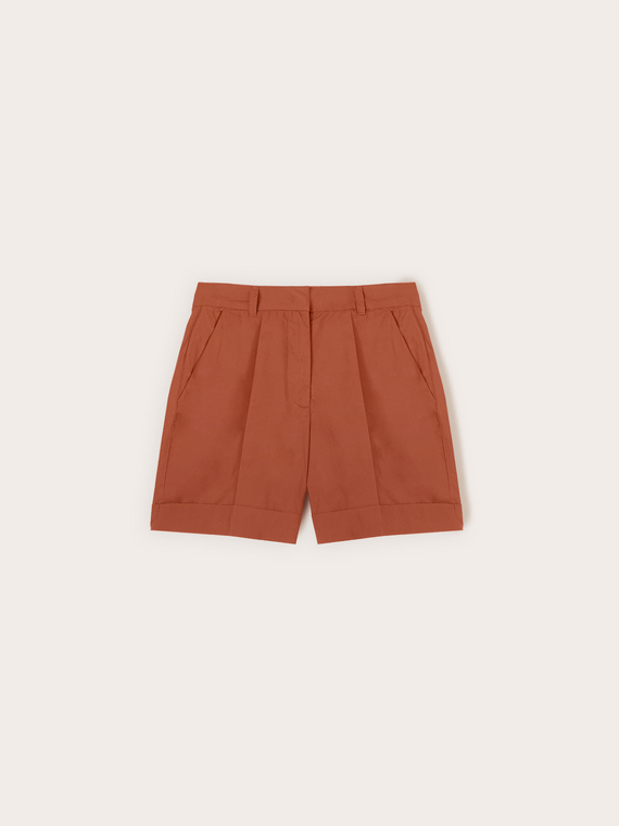 Shorts a vita alta in cotone