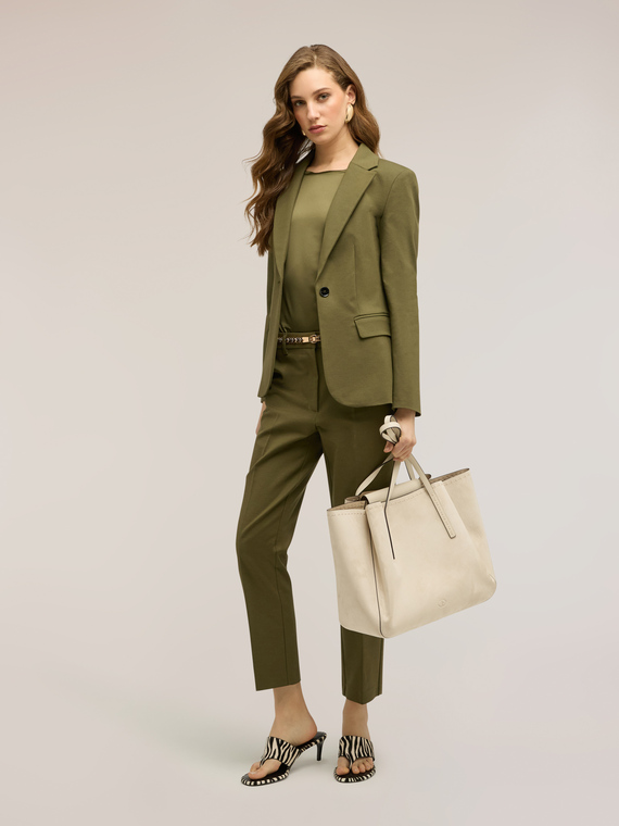 Blazer monopetto in cotone viscosa
