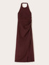 Vestito lungo in misto lino con drappeggio image number 4