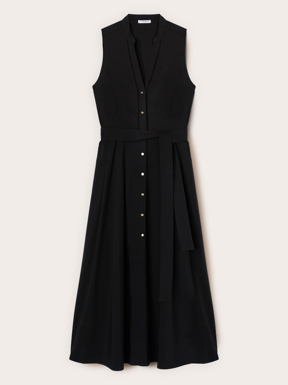 Vestito chemisier lungo in popeline